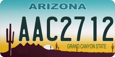 AZ license plate AAC2712