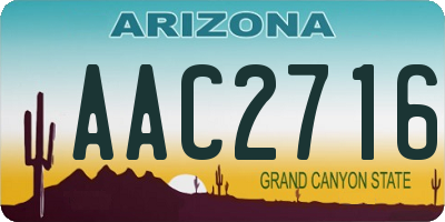 AZ license plate AAC2716