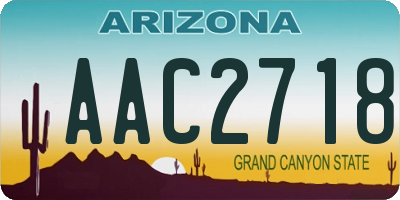 AZ license plate AAC2718