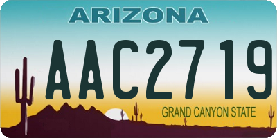 AZ license plate AAC2719