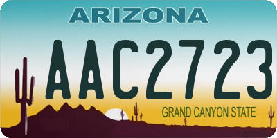 AZ license plate AAC2723