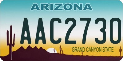 AZ license plate AAC2730