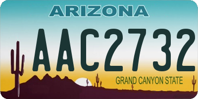 AZ license plate AAC2732