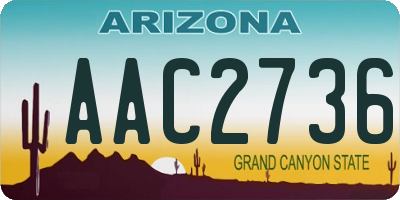 AZ license plate AAC2736