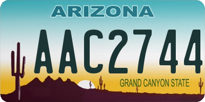 AZ license plate AAC2744