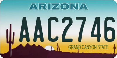AZ license plate AAC2746
