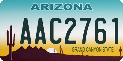 AZ license plate AAC2761
