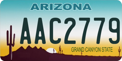 AZ license plate AAC2779
