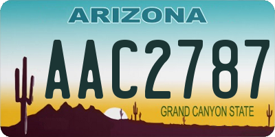 AZ license plate AAC2787