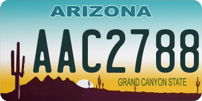 AZ license plate AAC2788