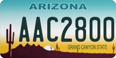 AZ license plate AAC2800