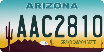 AZ license plate AAC2810