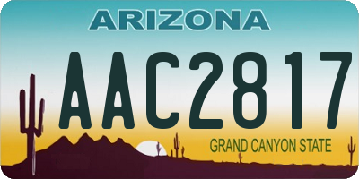 AZ license plate AAC2817