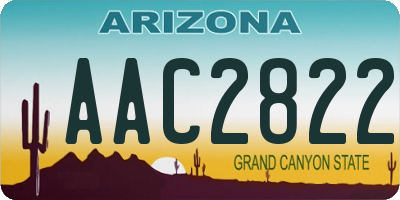 AZ license plate AAC2822