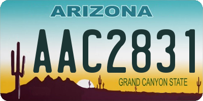 AZ license plate AAC2831