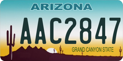 AZ license plate AAC2847