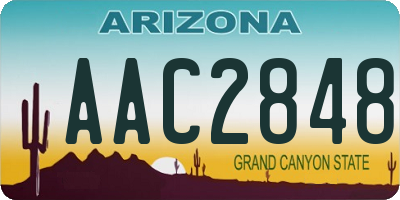 AZ license plate AAC2848