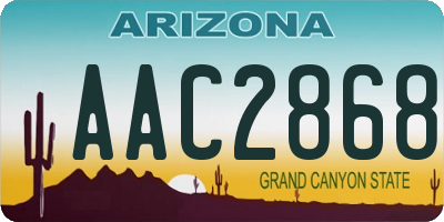 AZ license plate AAC2868