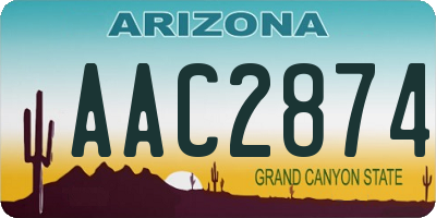 AZ license plate AAC2874