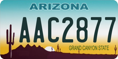 AZ license plate AAC2877