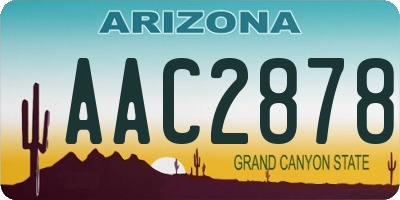 AZ license plate AAC2878