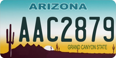 AZ license plate AAC2879