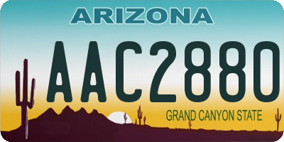 AZ license plate AAC2880