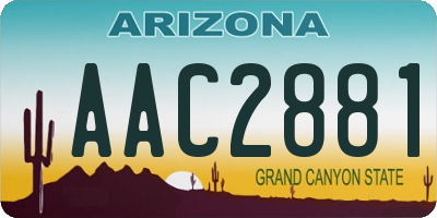 AZ license plate AAC2881