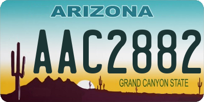 AZ license plate AAC2882