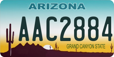 AZ license plate AAC2884