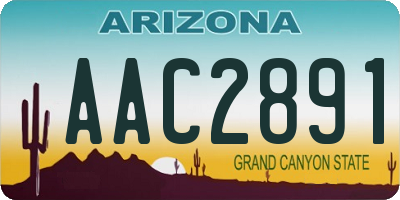 AZ license plate AAC2891