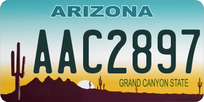 AZ license plate AAC2897