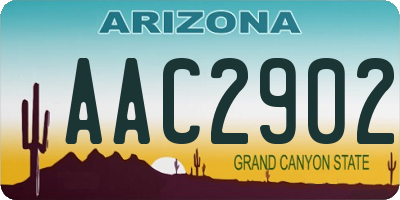 AZ license plate AAC2902