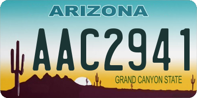AZ license plate AAC2941