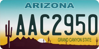 AZ license plate AAC2950