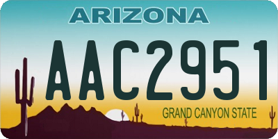 AZ license plate AAC2951