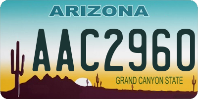 AZ license plate AAC2960