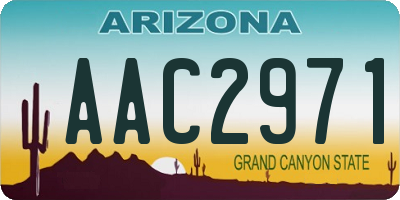 AZ license plate AAC2971