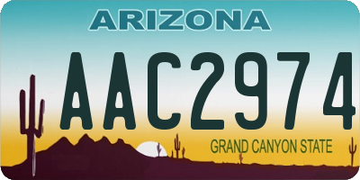 AZ license plate AAC2974