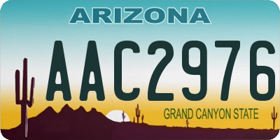 AZ license plate AAC2976