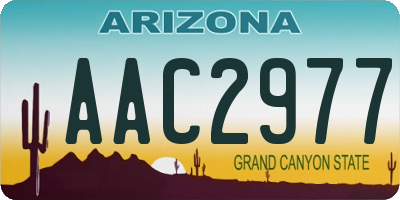 AZ license plate AAC2977