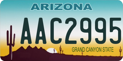 AZ license plate AAC2995