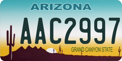 AZ license plate AAC2997