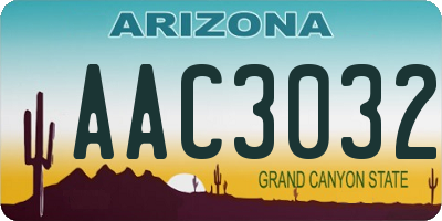 AZ license plate AAC3032