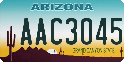 AZ license plate AAC3045