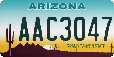 AZ license plate AAC3047