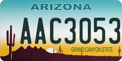 AZ license plate AAC3053