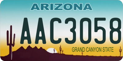 AZ license plate AAC3058