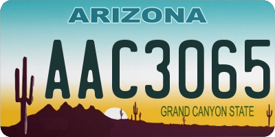 AZ license plate AAC3065