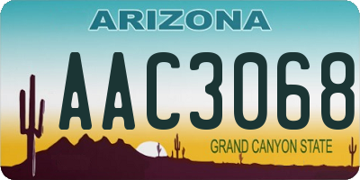 AZ license plate AAC3068